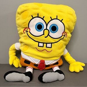 VTG 2000 Spongebob Squarepants Large Stuffed Plush 24” Cuddle Pillow Very Clean